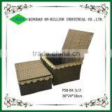 Hand-woven Paper Rope Storage Basket Cheap Hamper Baskets Lidded Paper Rope Basket thumbnail-1