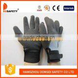DDSAFETY Adjustable Wrist Gloves 10 Gauge Grey Cotton Gloves Black Latex Coating Cotton Gloves,crinkle Finish.(DKL562) thumbnail-1