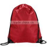 Black Nylon Drawstring Bag, Knapsack, Backpack. thumbnail-5
