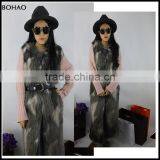 Women's Splicing Color New Autumn Winter Long Pattern Fake Fur Gilet thumbnail-4