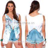 Wholesale Sublimation Graphic Print V Neck Tank Top thumbnail-6