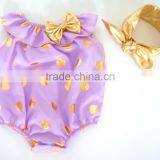 Hot Sale Baby Romper With Headband 2 Pieces Set Kids Jumpsuit Baby Cute Romper Clothing Set thumbnail-5