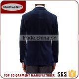 OEM Service High Quality French Trendy Arrow Lapel Single Button Velvet Blazer Coat Pant Suit For Men thumbnail-2