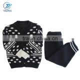 Baby Boys Cardigan Sweater And Pants 2pcs Set With Computer Knitted Pattern Kids Clothes Wholesale