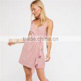 2017 Summer Fashion High Quality V Neck Mini Skirt With Suspenders thumbnail-5