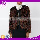 Shandao OEM Fine Quality Long Sleeve Fashional Polyester Denmark Mink Fur Coat thumbnail-1