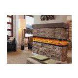 Iron Panel Wall Mounted Electric Fireplace , Flame Fireplace Heaters 750-1500 watts