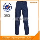 Navy Industrial Workwear mens cargo pants with side pockets reflective tape