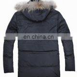 Fashion Mens Winter Fur Hood Cow Buckle Down Padded lo thumbnail-3