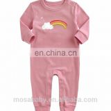Factory Production Hot sale Fashion Design Baby Girl Long Sleeve Rainbow Cotton Romper for 0-24 Months