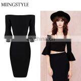 Fashion Two Pieces Women Top & Skirt Bandage Plus Size Women Dress for Wholesale thumbnail-1