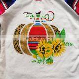 Halloween Baby Girl Ruffle Raglan Gold Pumpkins Tshirts Kids Ruffle Rainbow Tops Santa Boys Clothes thumbnail-4