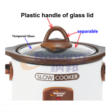 1.5L Multi Function Electric Slow Cooker With Ceramic Inner Pot & Plastic Lid Handle thumbnail-2