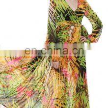 Ladies Sexy Holiday Dress Irregular Floral Print Bohemian Dress Deep V Big Swing Beach Dress Plus Size thumbnail-4