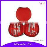 Red Zipper Bag Manicure Set in Round Shaped