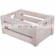 Lovely Heart Cut Handle Vintage Wooden Crates Storage Tray Rack Shelves thumbnail-1