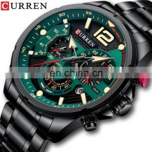 CURREN 8395 Luxury Brand Sport Wristwatches Luminous Men Quartz Watch Casual Chronograph Stainless Steel Male Watches