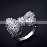 Top Quality Jewelry Dongguan Factory CZ Jewelry Bow Tie Shape Fine Set Women Ring thumbnail-2