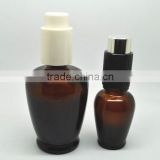 10ml 30ml brown essential oil glass dropper bottle,press button dropper