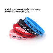 Factory Price in Stock Hearing Impaired Soft Embossed Silicone Wristband Social Activity Medical Publicity Silicone Bracelet thumbnail-2