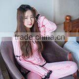 Noya Customized ZM 0370 Women U-neck Line Pajamas Set With Laciness thumbnail-5