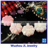 New arrival wholesale semi precious stone jewelry flower carved loose bead