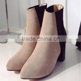 Thick High Heel Rubber Boots Women Lady Gaga Heels Suede Boots thumbnail-4