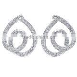 Wholesale Gemnel jewellery brass alloy fashion diamond earrings for women