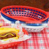12 Patriotic Deli Serving Baskets Foodservice Fast Food Basket Oval Plastic Truck Food Reusable Service Dinner Ware Restaurant thumbnail-2