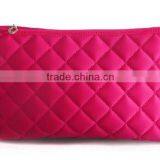 Pink Nylon Gridding Rectangle With Zipper Closure Makeup Pouch/Bag/Case Cosmetic Tool thumbnail-4