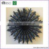 Decorative Snowflake Shape Black Round Tissue Paper Fan Wholesale