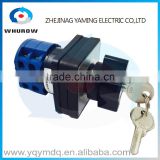 LW39B-16/2 with lock voltage automatic electrical changeover rotary cam switch two poles 3 positions 16A sliver point contacts