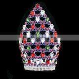 colored rhinestone tiara full round large pageant crown