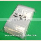 wholesale zlb-20 ZIPLOCK Bags 3x4 Clear Poly BAG RECLOSABLE 100 Baggies 2Mil 3"x4" ZIP LOCK