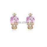 03-8465 Korea Sweet Style Zircon Ball Diamond Clever Bow Earring Skull Earrings