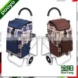 Portable shopping cart with bag and seat shopping trolley