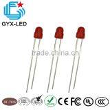 Factory Price Red Diffused Lens Red Emitting Color 700nm 4.0 mm Lens 4.6mm Flange Round Type DIP LED
