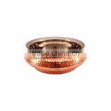 Steel Copper Serving Mughlai Handi 300 ML - Serving Dish Curry Home Hotel Restaurant Tableware