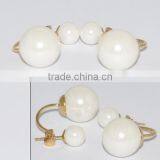 Fashion Stainless Steel Pearl Earring With Diamond Jewellery thumbnail-4