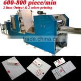 Italy Design 2lines 800 Piece Per Minute Embossing Printing High Speed Automatic Dinner Napkin Tissue Converting Machine