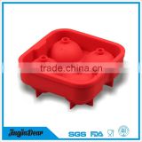 Mini and small silicone ice ball shape cube tray for whisky/beer with lid