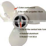Aluminum Plastic Propeller 7 1/4 X5-A for 2.0-5hp Outboard Motor/boat Plastic Propeller/plastic Fan Propeller thumbnail-2