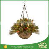 Glittery Lighted Chrismas Decorative Hanging Basket Tree thumbnail-3