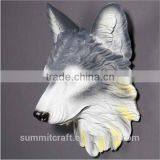 Resin Wall Animal Head Mount Carved Wolf Head thumbnail-3