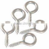 Silver Color Zinc Plated Metal Cup Hooks Eye Shape Screw Hooks Self-tapping Screws Hooks Ring thumbnail-2
