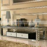 Glass tv Unit tv Stand With Marble Top thumbnail-1
