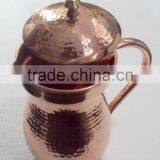 LATEST 100% SOLID COPPER WATER PITCHER, HAMMERED COPPER WATER POT, INDIAN MANUFACTURER OF 100% COPPER WATER JUG thumbnail-6