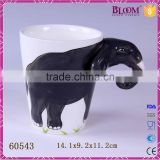unique white ceramic elephant desgin animal mug