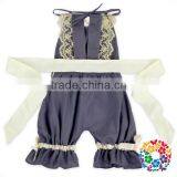 Fashion Baby Summer Smock Lace Flower Playsuit White Bowknot Long Baby Bodysuit Clothing thumbnail-5