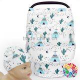 Cute Blue Green Cactus Print Fabric Car Seat Canopy For Baby thumbnail-1